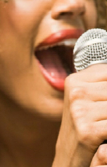 female singer with mic